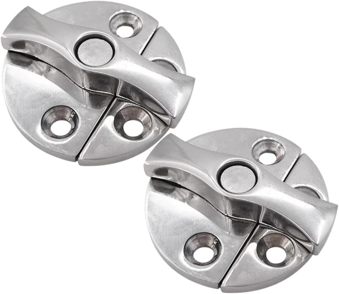 Boat Door Cabinet Hatch, 316 Stainless Steel Marine Door Latch Heavy Duty 1-3/4" (45mm) Round Turn Button Twist Catch Latch Marine Hardware Accessories for Door Cabinet
