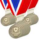 Remuuly 30 Pcs Gold Medals Bulk 2'' Basketball Soccer Baseball Volleyball Football Lacrosse Kickball Cheer Bowling Trophy Medals for Awards for Sports Participation Winner Gift(Gold,Champion)