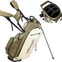 14-Way Golf Stand Bag, PU Leather Golf Bag with Full-Length Dividers