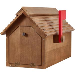 Wooden Mailbox, Cedar Mailboxes for Outside, Rustic Mail Box for Daily Letters, Magazines and Package