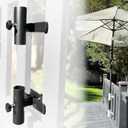 | Patio Umbrella Holder | 2 Piece Split Design | Outdoor Umbrella Base and Mount | Attaches to Railing Maximizing Patio Space and Shade