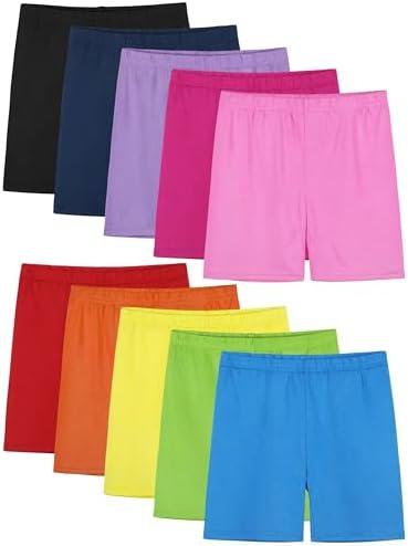 FEOEOR 10 Pack Girls Dance Shorts Cartwheel Toddler Biker Under Dress Multi-Color Kids Bike Shorts Girls Clothes 5-6