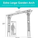 Twira Flat Top Garden Arch Trellis, 11FT x 9FT Extra Large Garden Trellis for Climbing Plants Outdoor, 141.7in x 108in PE-Coated Metal Arbor Archway for Roses,Wisteria,Wedding,Patio Decoration Black