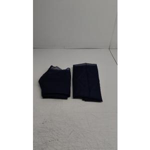 Navy Curtains 98 Inches Long for Living Room Pair Set 2 Panels Gommet Eyelet Light Voile Linen Woven Drapes Blue Semi Sheer Curtains for Dining Room Home Office Kids Room Home Decor 42x98 Inch Length
