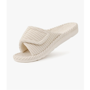 Litfun Orthopedic House Slippers for Women Adjustable Arch Support Indoor Slippers Open Toe Corduroy Bedroom Shoes size 9