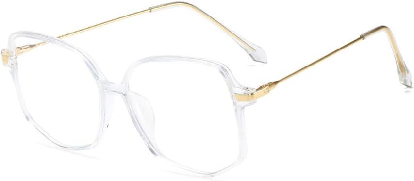 Jingyuton Oversized Myopia Glasses for Men Women stylish Nearsighted Glasses Large Frame Distance Eyewear (Transparent, -3.00, Diopters)