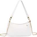 Clutch Tote Handbags, Shoulder Purse for Women Crossbody Bags Mini Hobo Bag Retro Vegan Leather Trendy Handbag, White