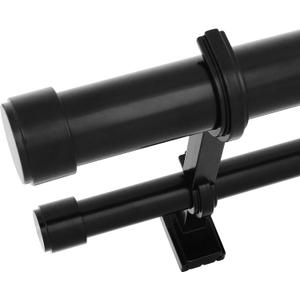 BlastHome® Luxury Fixed Length Double Curtain Rod, 11 ft, Tuxedo Black