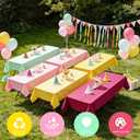 12 Pack Hawaiian Plastic Tablecloth for Round Tables, Tropical Luau Disposable Table Cover, Luau Table Cloth for Summer Pool Beach Flamingo Birthday Picnic Party Supplies Decorations
