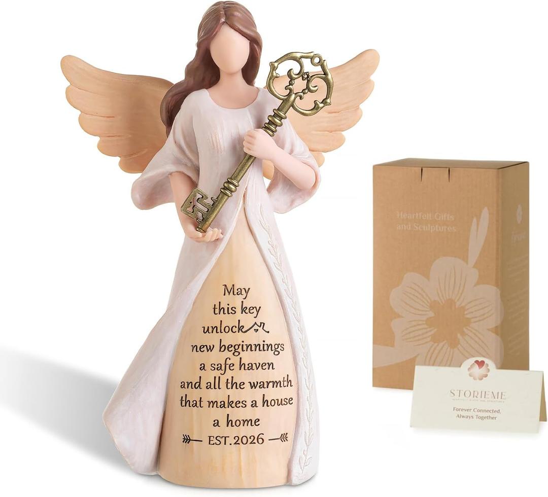 Storieme Housewarming Gifts New Home: House Warming Gift for Women Friend Homeowner - Guardian Angel Figurines for New Apartment Party Decorations Entryway Table Decor Ideas