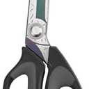 LIVINGO Heavy Duty Industrial Scissors: 10" Utility Stainless Steel Sharp Scissors all Purpose Premium Titanium Coating Forged Shop Shears for Household Pruning, Gardening, Construction, Black & Grey