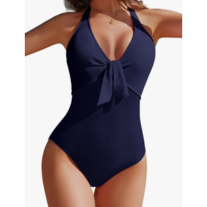 AI'MAGE Women's One Piece Swimsuits Halter Bathing Suits Push Up Swim Suits Slimming Tummy Control Swimwear, L