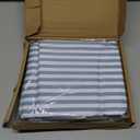 Amazon Basics Breathable, Brushed Microfiber Wrinkle Resistant 3 Piece Bed Sheet Set with 14-Inch Deep Pockets, Twin, Dusty Blue Pinstripe, Printed