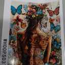 Sexy Girl with Butterfly Paint by Numbers for Adults Tropical Flowers Woman DIY Digital Oil Painting Female Nake Back Artwork Kits Canvas With Acrylic Paint Room Decor 20x16 Inch Gift