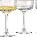 Pasabahce Vintage Coupe Glasses Set Of 4 - Exclusive Champagne, Cocktail, Martini, Wine Glasses - Long Stem Glassware - 8.8 oz - Perfect for Parties, Gifts, Housewarming, Weddings,Aniversary, Large