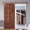 EaseLife 6 FT Brushed Nickel Sliding Barn Door Hardware Track Kit,Straight Pulley,Heavy Duty,Slide Smoothly Quietly,Easy Install (6FT Track Kit for 30"~36" Wide Single Door)