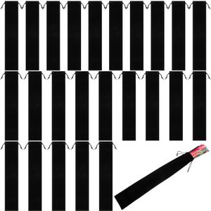 Windyun 24 Pcs Large Fan Bags Folding Pouch Sleeves Velvet Drawstrings Bags Holder Gift Wrap Protector for Line Dancing Clack Rave Festival Wedding Travel Party, Fan Not Included (14.57 x 2.76 Inch)