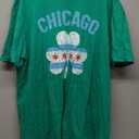 Vintage Chicago Flag Shamrock Clover Irish Pride St Patricks T-Shirt (XL, Green)