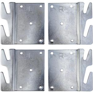 Mcredy Set of 4 Heavy Duty Universal Wood Bed Rail Hook Plates for Frame Bracket Headboard Footboard Replacement Parts, Screws Included