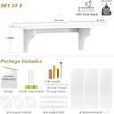 Forbena 24 Inch Wall Shelves for Bedroom Set of 3, Large Bathroom Floating Shelves for Wall, Long Decorative Hanging Arched Shelving Unit for Living Room Kids Girls Room Nursery Office (White)