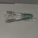 Winco 9" Stainless Steel Serving Tongs with Non-Slip Handle, Green