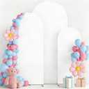 Wedding Backdrop Arch Cover Set of 3,Arch Covers Stretchy Backdrop for Party Wedding Birthday Baby Shower,White (7.2ft, 6.6ft, 6ft)