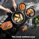 Nonstick Frying Pan Set with 2 Lid, Non-Toxic Tri-Ply Hybrid Ceramic Skillet 3 Piece, 8, 10 & 12 Inch Stainless Steel Pans, PFAS/PFOA/PTFE Free, Dishwasher & Oven Safe, Induction Compatible