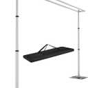 Hecis10ftx10ft Double Crossbar Pipe and Drape Backdrop Stand Kit, Heavy Duty Backdrop Stand, Adjustable Metal Background Stand for Parties Birthday Party Baby Shower Wedding Decorations