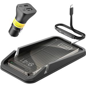 Wireless car Charger Charging pad,POLMXS No-Slip Wireless Phone Charger for car Cell Phone Cordless Charging mat Compatible with iPhone 16/15/14/13/12 Galaxy S23 S22 S21 Note10(C17)