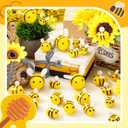 Mindsoft 30 Pcs Felt Bees for Crafts,Bee Party Decor 3 Size Little Bees Accessories Felt Bumble Plush Beehive Decor for DIY Gender Reveal Gift Themed Party Tiered Tray Decoration Costume DIY, Small