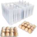 YSJFNVUI 50-Pack of 12-Count Plastic Egg Cartons  Bulk Clear Reusable Egg Containers Holds Chicken Eggs | Egg Cartons Cheap Bulk, Eggs 12 Count,Suitable for farms, markets and families.