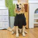 EXPAWLORER Fleece Dog Sweater With Dual D Ring, Adjustable Warm Jacket, Cold Weather Clothes, Winter Coat for Small Medium Large Dogs Boys Girls (Black)