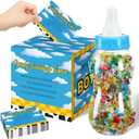 Glenmal 52 Pcs Baby Shower Games Gift Sets Large Baby Bottle for Shower Game Guess How Many Candies Decorations for Gender Reveal(Cartoon Style)
