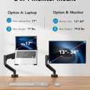 HUANUO 2 in 1 Function Laptop Mount with Tray, Fits 13-34 Monitors & Up to 17 Notebook, Ergonomic Laptop Arm with Full Motion Adjustment, Laptop Stand for Desk, VESA 75x75mm/100x100mm