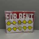 2 Pack For Rent Sign with Stakes, 17x13" Double-Sided Yard Sign - Extra Large Writing Space, Arrow Stickers, Weatherproof for Landlords