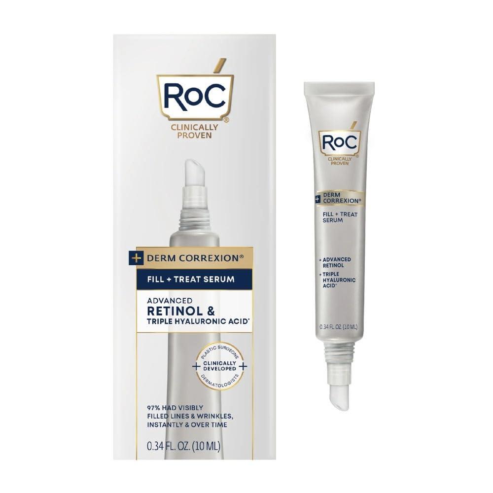 RoC Derm Correxion Fill + Treat Retinol & Hyaluronic Acid Serum, All Skin Types, 0.34 fl oz
