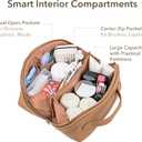 Sylune Classic Makeup Bag  Pebbled Faux Leather Travel Cosmetic Organizer, Water-Resistant Toiletry Bag with Handle, Luxury Gift for Women (Sky Blue)