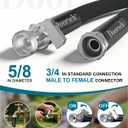 Garden Hose, Lightweight, Ultra Flexible, Durable, Kink-Free Water Hose with Valve - Made of TPU, Drinking Water Safe Material, Non-Shrinking, Easy to Store, All-Weather, Black (50 FT)