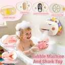 Baby Bath Toys Bubble Machine for Toddlers 1-3 Toddler Fountain Bathtub Pool Water Table Toys Shark Bath Toy 6-12-18 Months Baby Bath Toy for Girls