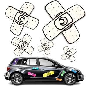Bandaid Stickers for car Damage, 4/12inches Funny car Bandaid Sticker for Cover dent Crack and Scratch, Cute car Bumper Sticker, Large and Small Vehicle Body Bandage (Ivory)