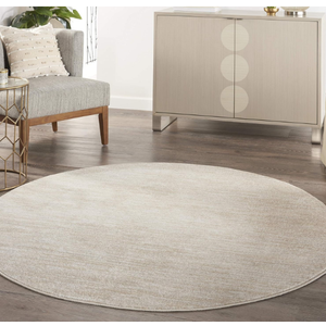 Nourison Home Nourison Essentials Ivory Beige 6' x Round Area Rug - Easy Clean, Non Shedding, Bed Room, Living Room, Dining Room, Kitchen (6' x Round) 