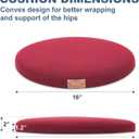 Shinnwa Round Chair Cushion, Molded Memory Foam Round Seat Cushion with Silicone Non-Slip Backing and Washable Cover, 16x16x2in, Red