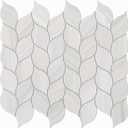 Tilingview 10-Sheet Peel and Stick Backsplash Tile for Kitchen, Self-Adhesive Mosaic Glossy Leaf Stick on Wall Tile with Gaps (Leaf Beige)