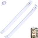 2 Pieces Upgrade WR12X22148 WR12X11011 Refrigerator Door Handle, Compatible with General Electric GE Refrigerator, Replacement Part for WR12X20141, Contains 1 Cap Covers the Bottom Screw (White)