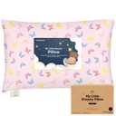 KeaBabies Toddler Pillow with Pillowcase, Jumbo 14X20 - Soft Organic Cotton Toddler Pillows for Sleeping - Machine Washable - Perfect for Travel, Toddler Bed Set (Flutter)