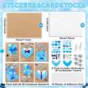 Yomjress 24 Sets Father's Day DIY Card Making Kit 3D Heart Tie Trophy Greeting Cards with Envelope Stickers Fathers Day DIY Card Crafts for Gifts Exchange Best Dad Daddy Papa Party Favors