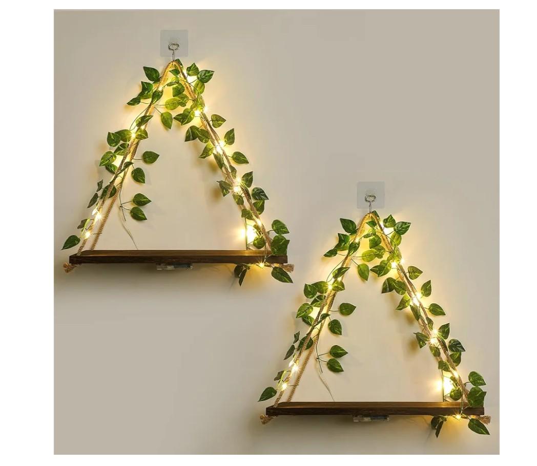 Floating Shelves for Wall,Plant Wall Decor,Hanging Shelf,Cottage Core Decor,Room Decor Aesthetic,Trinket Shelf,Hanging Shelves,Floating Shelves for No Drilling,Two-Piece Set