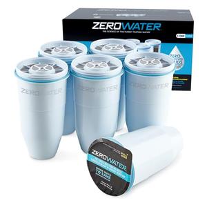 ZeroWater Official 5-Stage Water Filter for Replacement, NSF Certified to Reduce Lead, Other Heavy Metals and PFOA/PFOS, 6-Pack