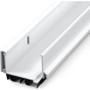 FoldTier 1-3/4 x 32 Adjustable Double Bubble Door Sweep Bottom of Door, Under Doors Seal for Exterior Doors, Energy Efficient Draft Stopper, Slide to Install, Blocks Dust/Insects/Noise(White)