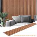 Art3d WPC Slat Wall Panels, 8-Pack 108 x 6 Inch 3D Wall Accents for Interior Wall Decor, Living Room, Bedroom, Teak